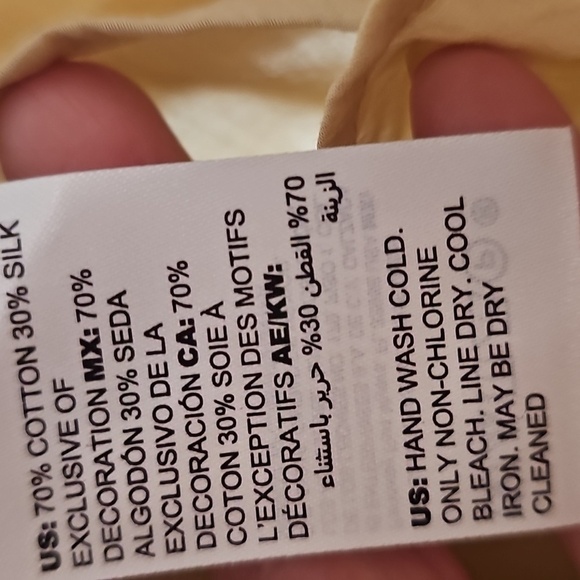 Chico Embroidered, Sequined Beige Tunic with Tie Neck, Size 8-10 - Picture 11 of 13